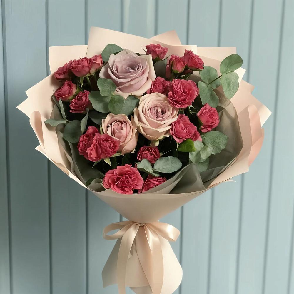 Букет цветов из: Гвоздики и Розы в Кырене