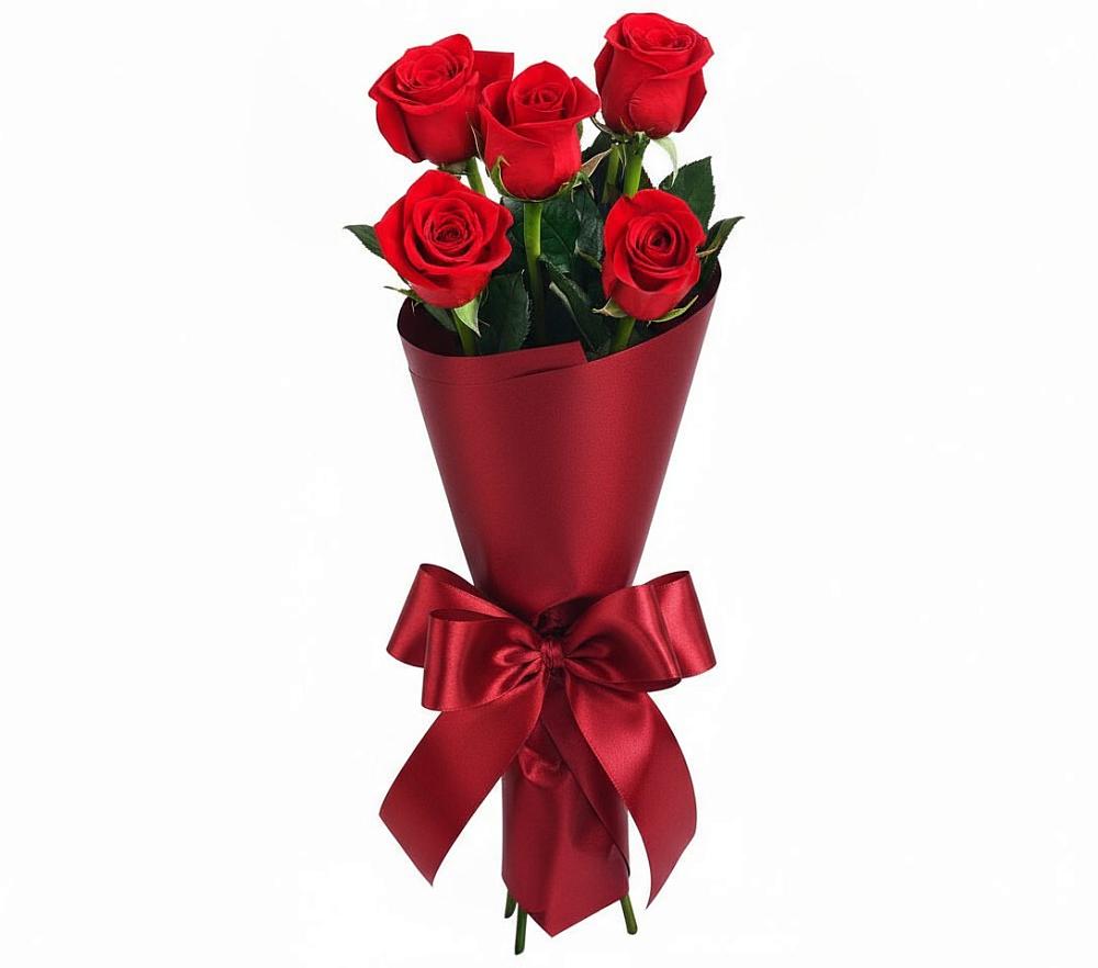 Букет 5 Красных роз Эдлесс Лав в Кырене