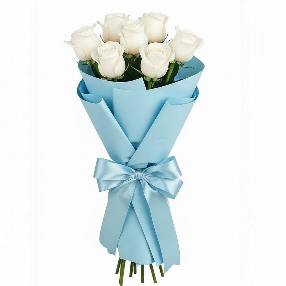 Букет 7 белых роз Проуд в Кырене