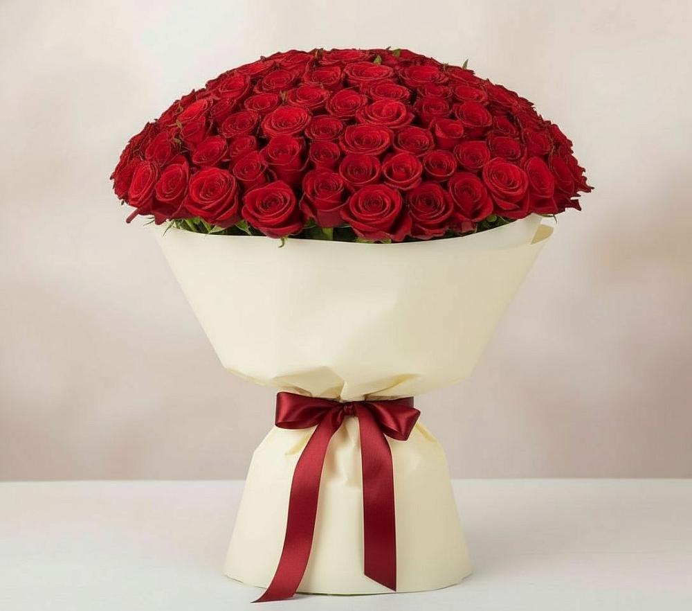 Букет 101 Красная роза Милано в Кырене