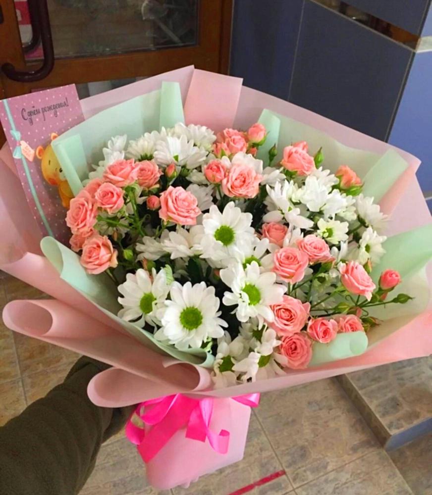 Букет цветов из: Розы и Хризантемы в Кырене