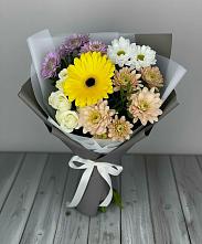 Букет цветов из:  Розы, Герберы и Хризантемы #REPLACE_PRED# Кырене