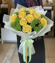 Букет цветов из:  Хризантемы и Розы в Кырене