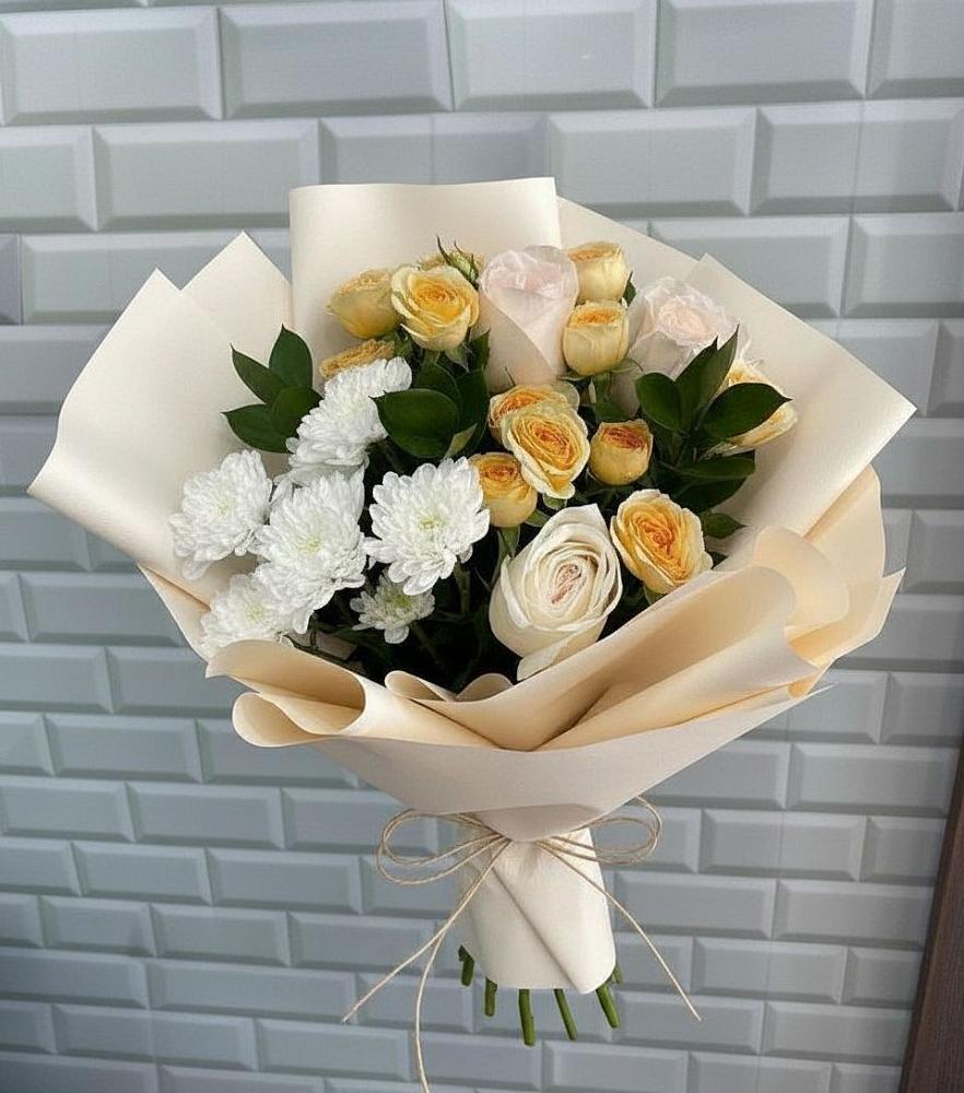 Букет цветов из: Розы и Хризантемы в Кырене