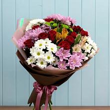Букет цветов из:  Розы, Хризантемы и Альстромерии в Кырене