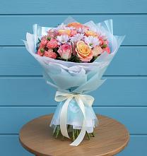 Букет цветов из:  Хризантемы и Розы в Кырене